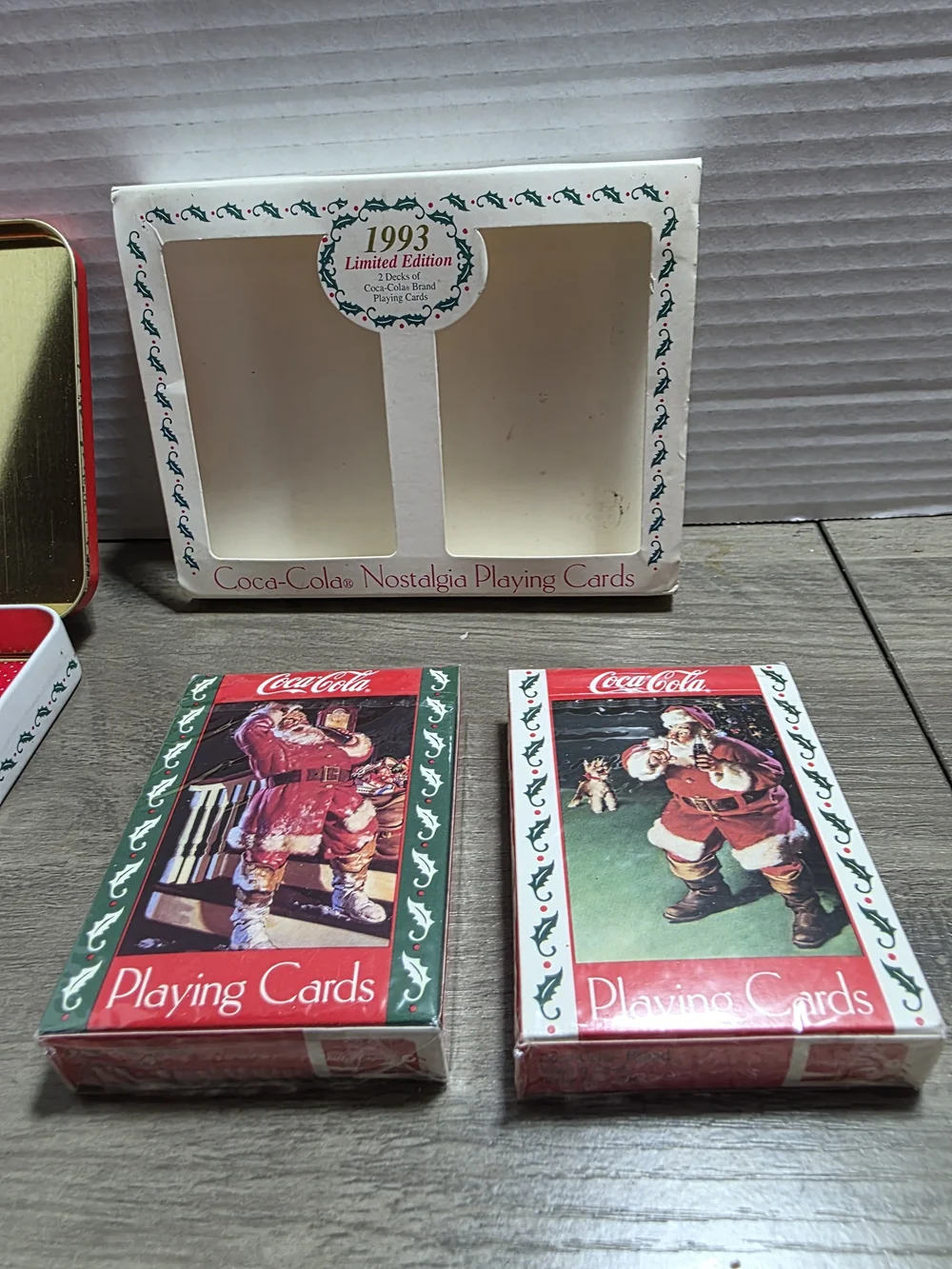 1993 Vintage Coca Cola Playing Cards Limited Edition Santa 2 Deck NEW SEALED